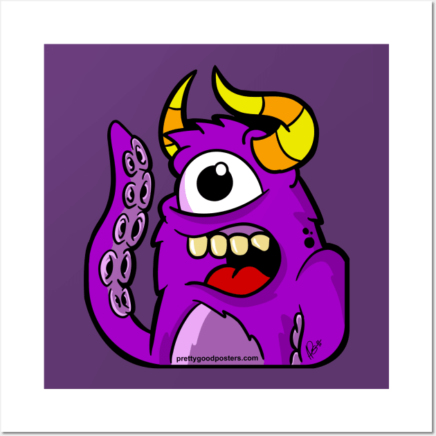 Purple Monster Wall Art by PrettyGoodPosters